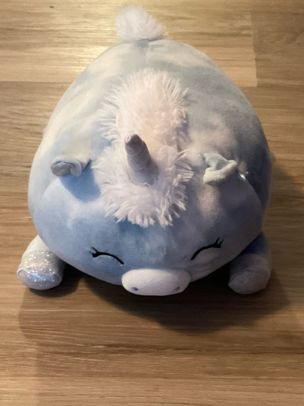 Squishmallow | Blue Plush Unicorn Decorative Pillow - Soft Home Accent